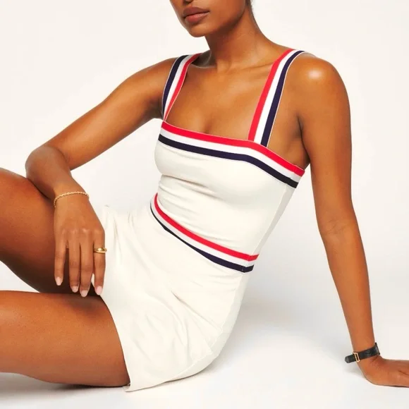 Reformation | Dresses | Reformation White Dress With Red And Blue Accents | Poshmark Reformation | Dresses | Reformation White Dress With Red And Blue Accents | Poshmark
